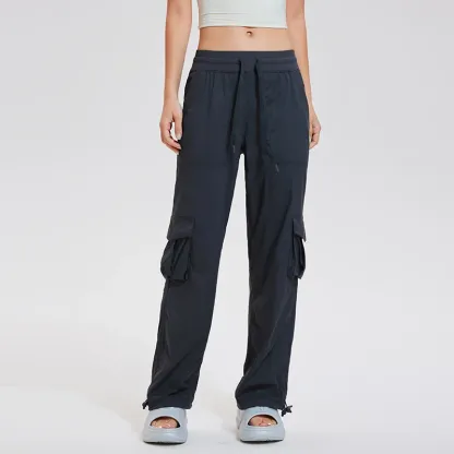 Streetwear Pants Multi-Pocket Straight-Leg Cargo Pants High Street Workwear Style Overalls Loose Casual Women's Pants