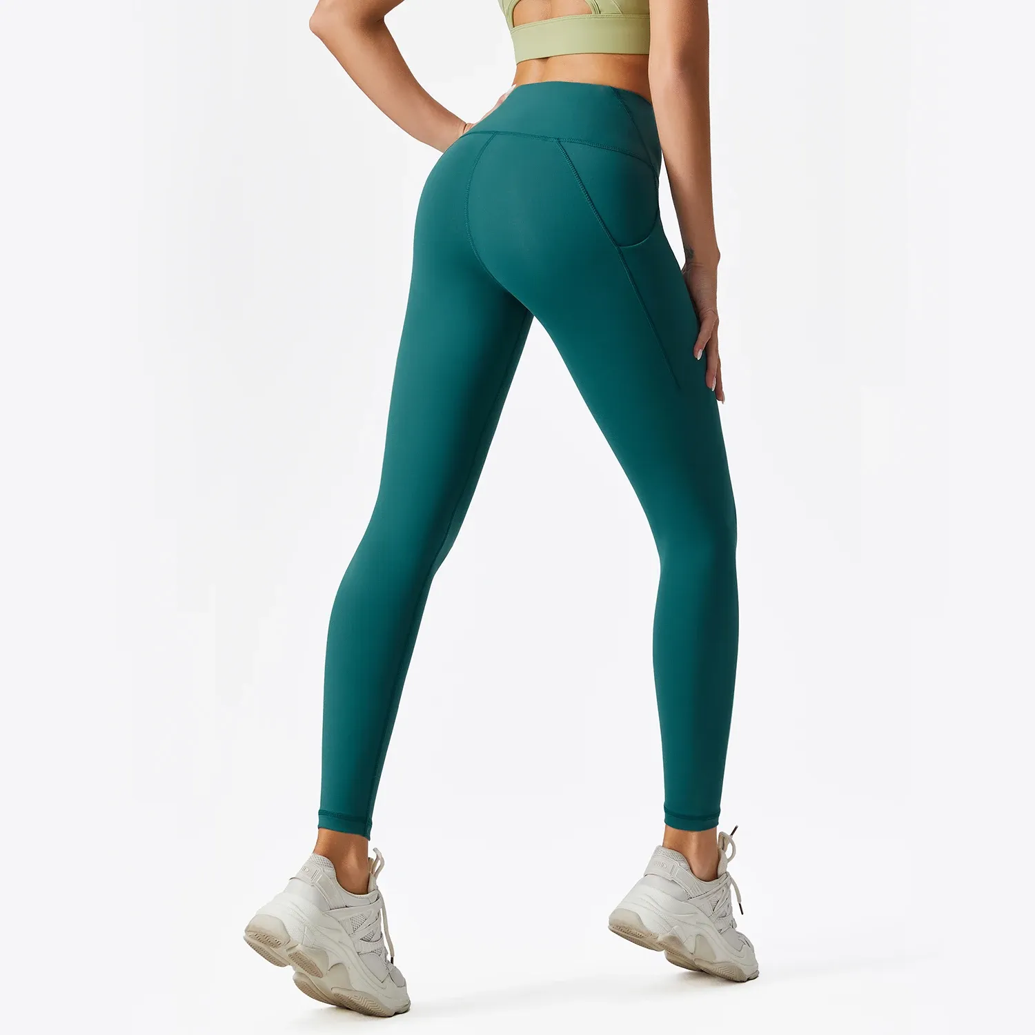 High Waisted Yoga Leggings Scrunch Butt Lifting Yoga Pants for Women With Pockets Workout Fitness Gym Wear