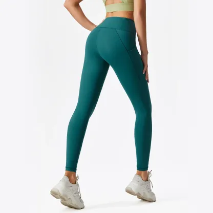 High Waisted Yoga Leggings Scrunch Butt Lifting Yoga Pants for Women With Pockets Workout Fitness Gym Wear