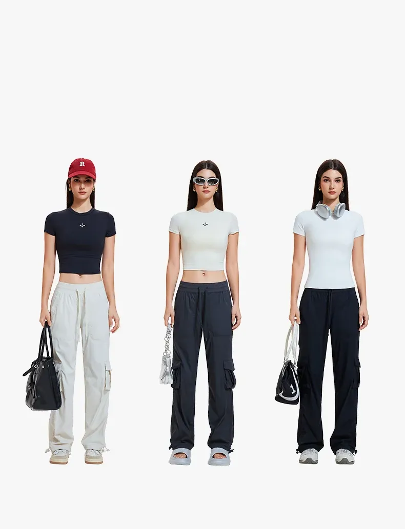 Streetwear Pants Multi-Pocket Straight-Leg Cargo Pants High Street Workwear Style Overalls Loose Casual Women's Pants