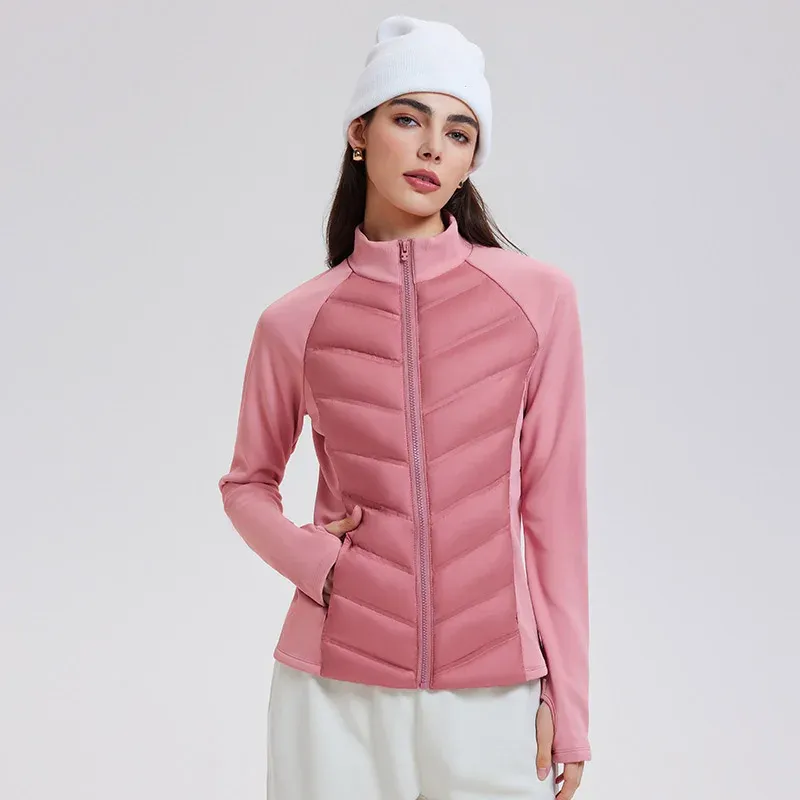 Plus Size Lightweight Slim Fit Women's Puffer Jacket White Duck Down O