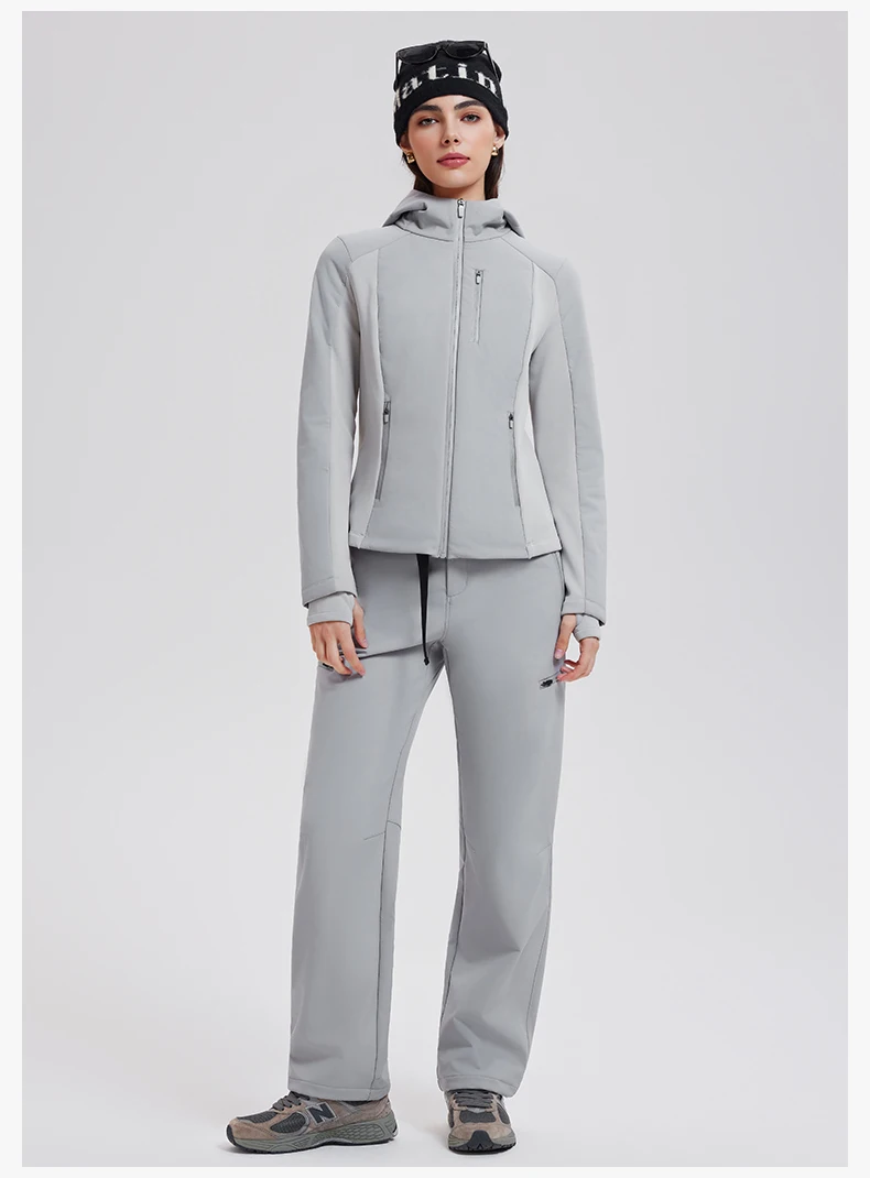 3-in-1 High Quality Thickened Warm Set Knitted Underpants Velvet Vest and Duck Down Jacket Set for Women Outdoor