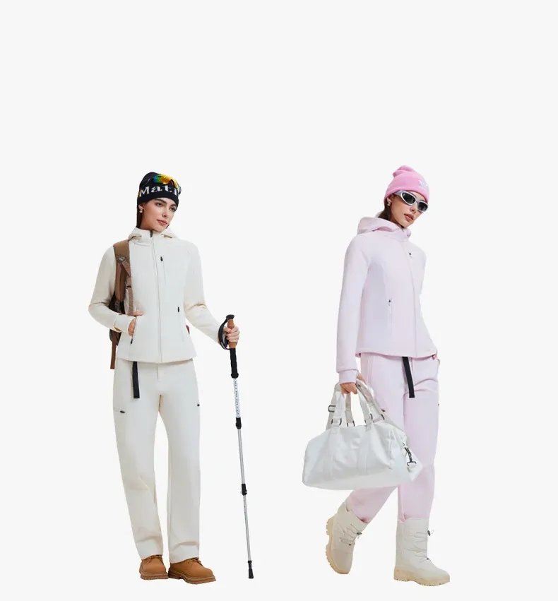 3-in-1 High Quality Thickened Warm Set Knitted Underpants Velvet Vest and Duck Down Jacket Set for Women Outdoor