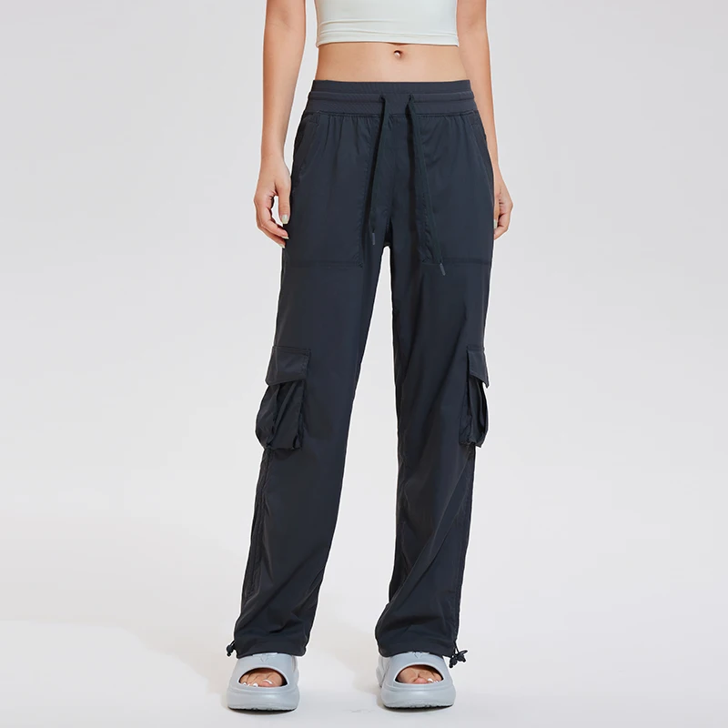 Streetwear Pants Multi-Pocket Straight-Leg Cargo Pants High Street Workwear Style Overalls Loose Casual Women's Pants