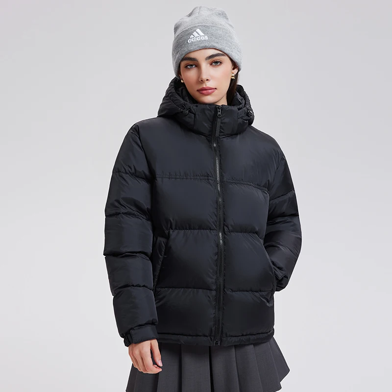 Unisex Warm Down Jacket Coat Stand Collar Zipper Closure With Hooded Winter Filling Duck Down Men's Puffer Down Jacket