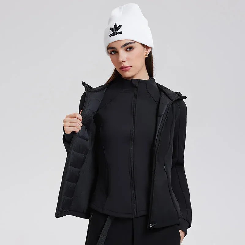 3-in-1 High Quality Thickened Warm Set Knitted Underpants Velvet Vest and Duck Down Jacket Set for Women Outdoor