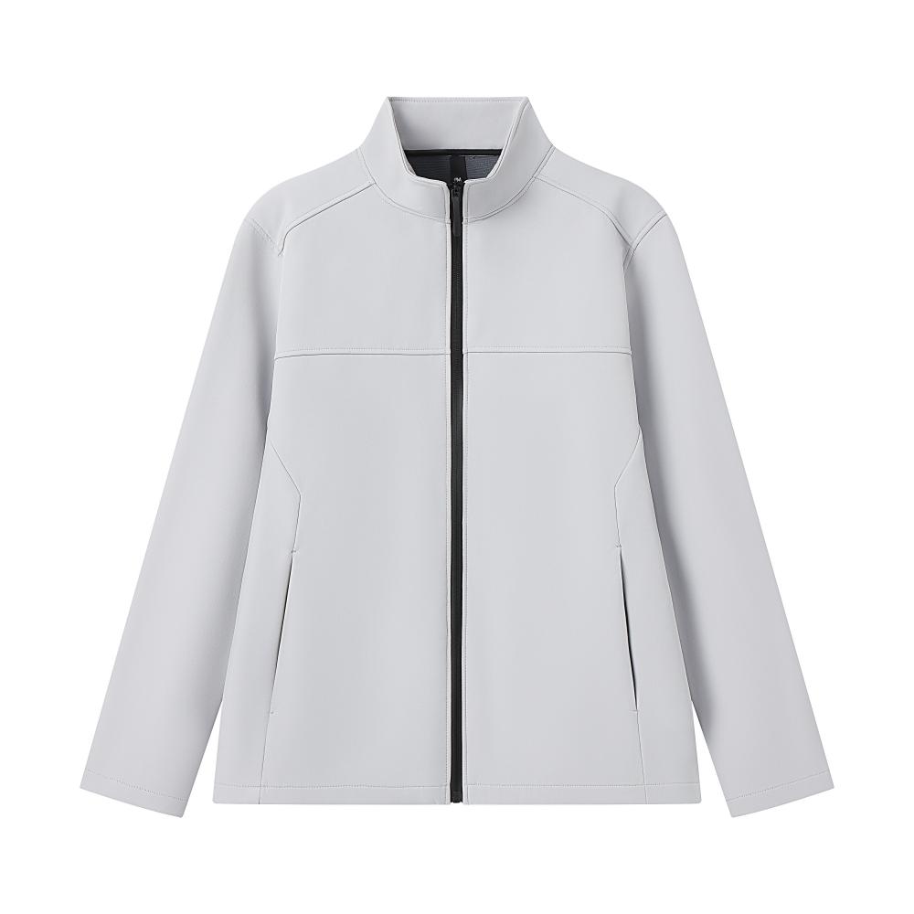 Mock-neck softshell fleece jacket