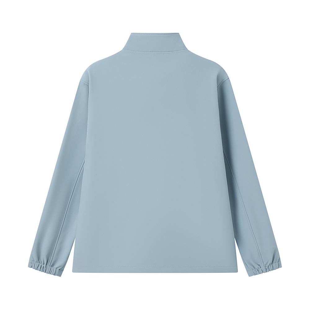 Mock-neck softshell fleece jacket