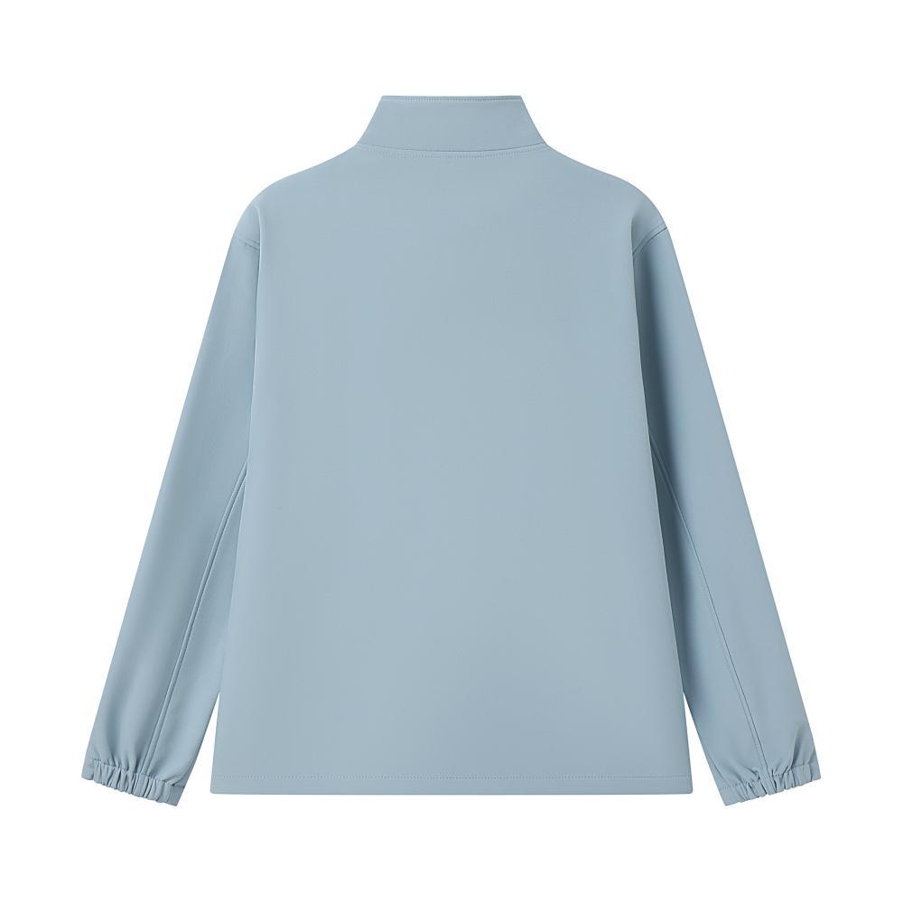 Mock-neck softshell fleece jacket