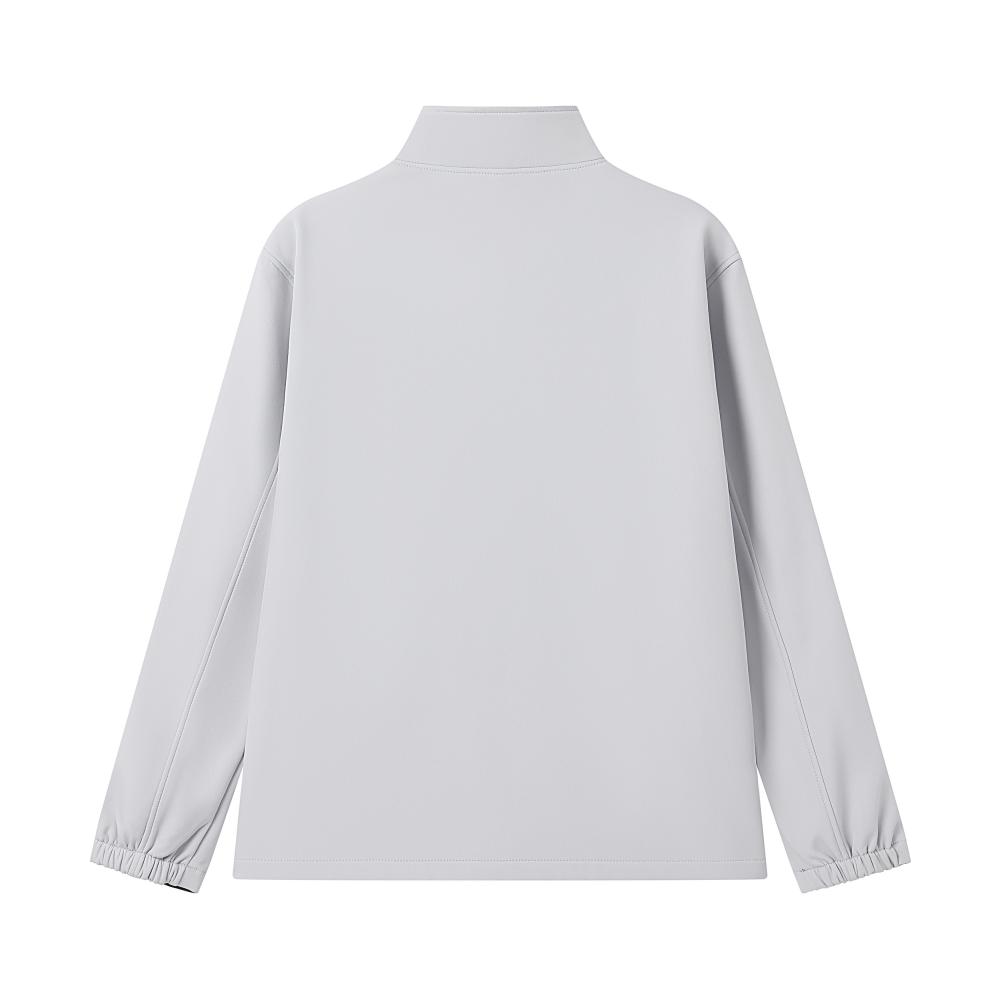 Mock-neck softshell fleece jacket