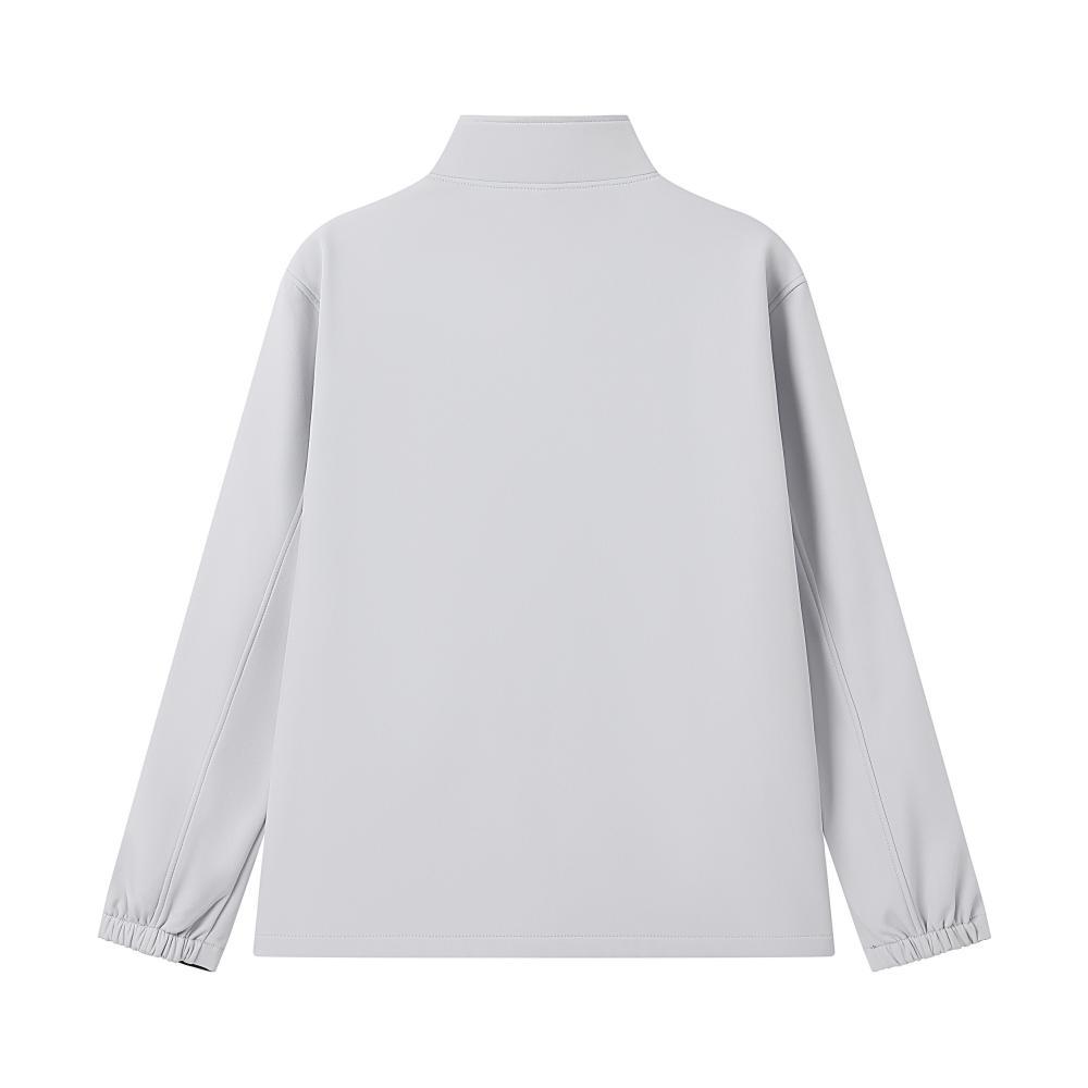 Mock-neck softshell fleece jacket