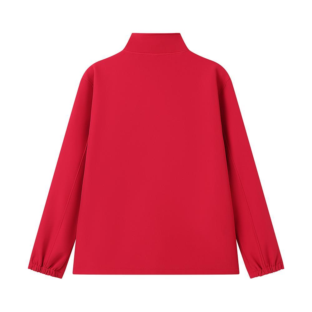 Mock-neck softshell fleece jacket