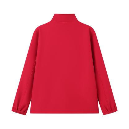 Mock-neck softshell fleece jacket