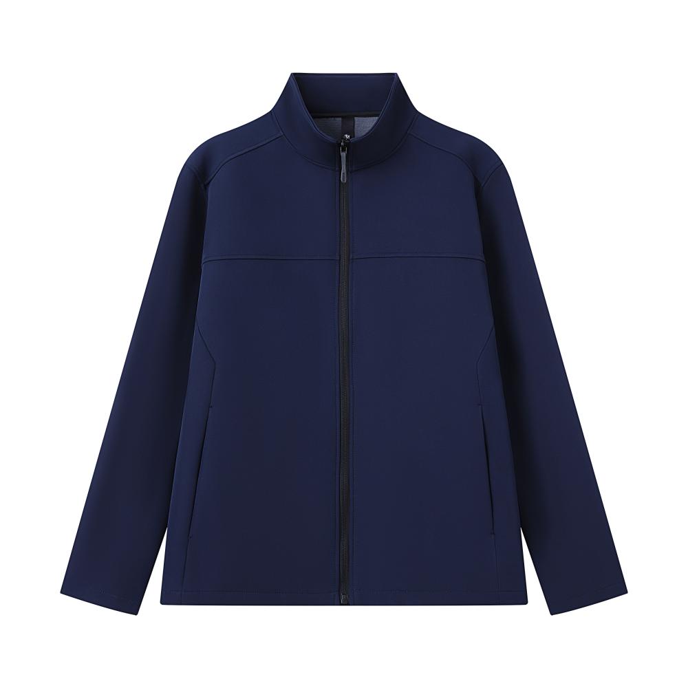 Mock-neck softshell fleece jacket