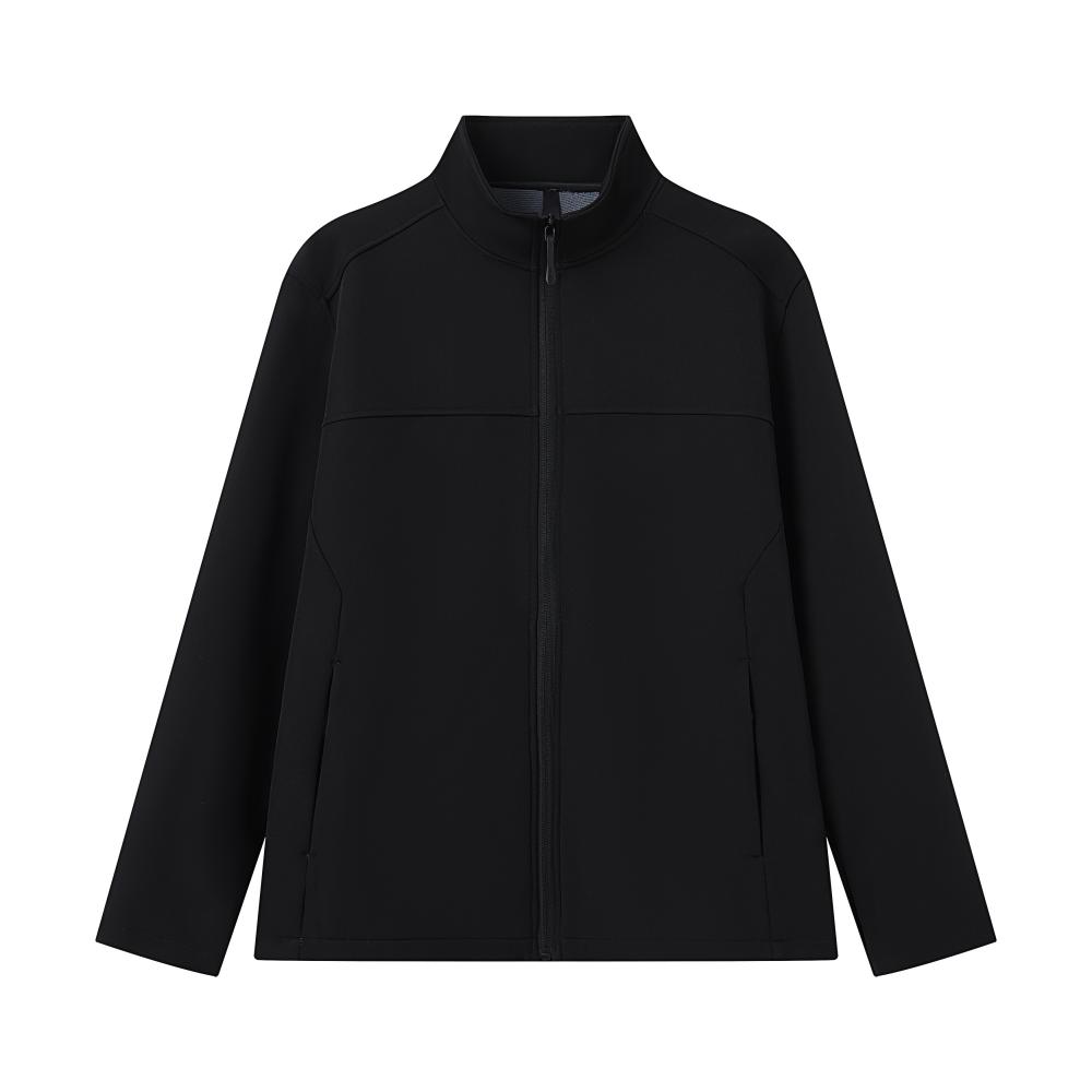 Mock-neck softshell fleece jacket
