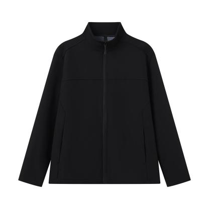 Mock-neck softshell fleece jacket