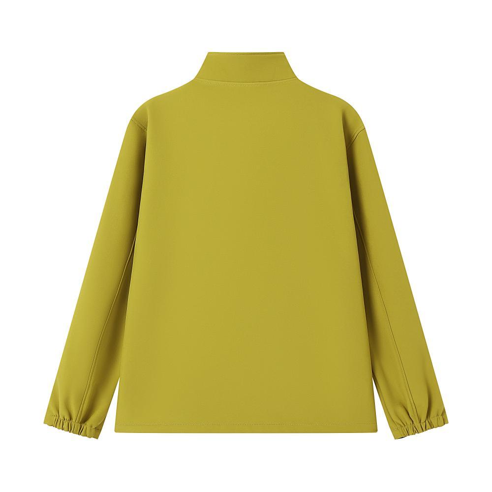 Mock-neck softshell fleece jacket