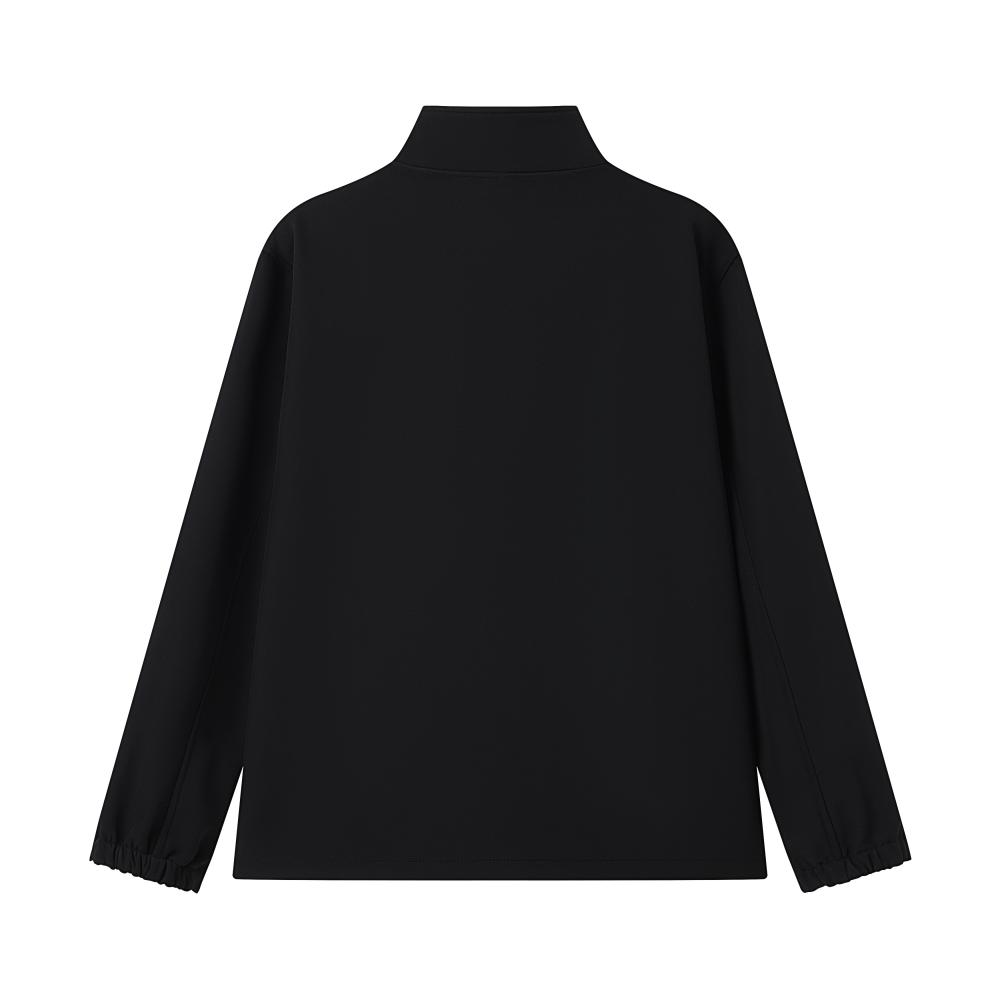 Mock-neck softshell fleece jacket