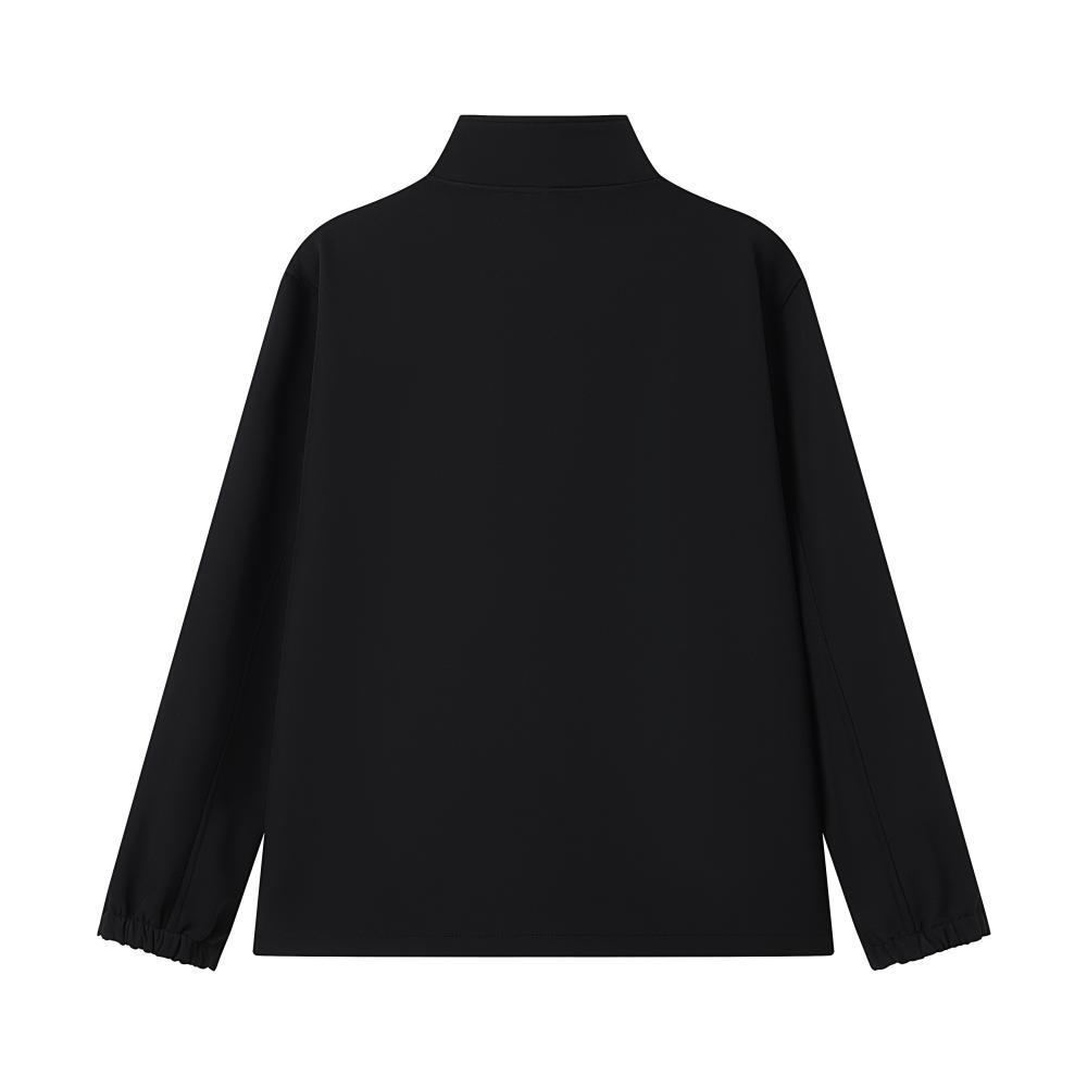 Mock-neck softshell fleece jacket