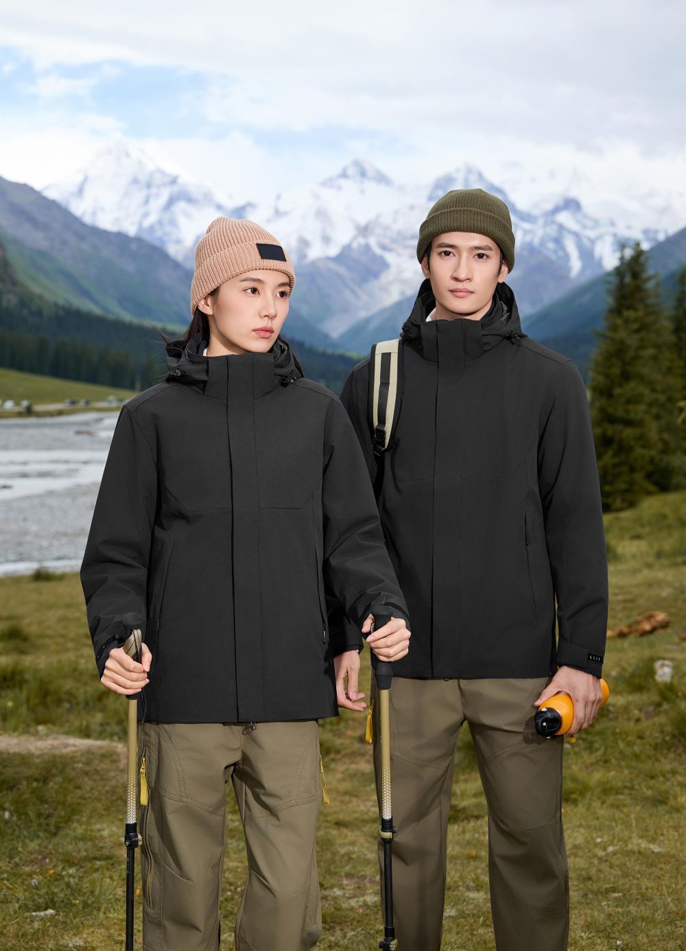 Three-in-one detachable fleece lining jacket