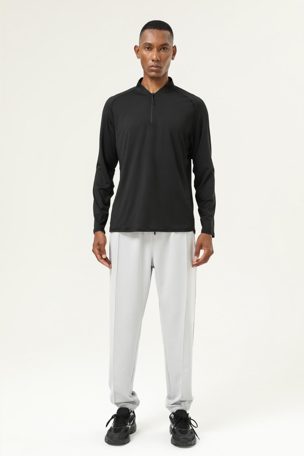 Half-open chest long-sleeved T-shirt 16849