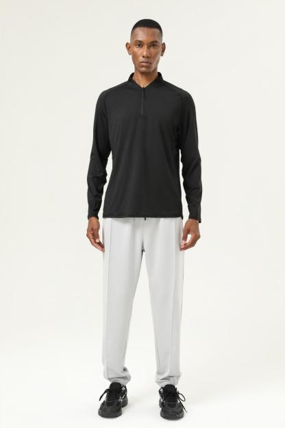 Half-open chest long-sleeved T-shirt 16849