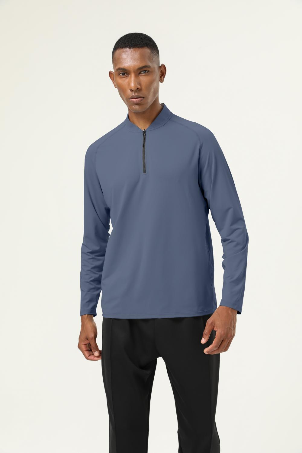 Half-open chest long-sleeved T-shirt 16849
