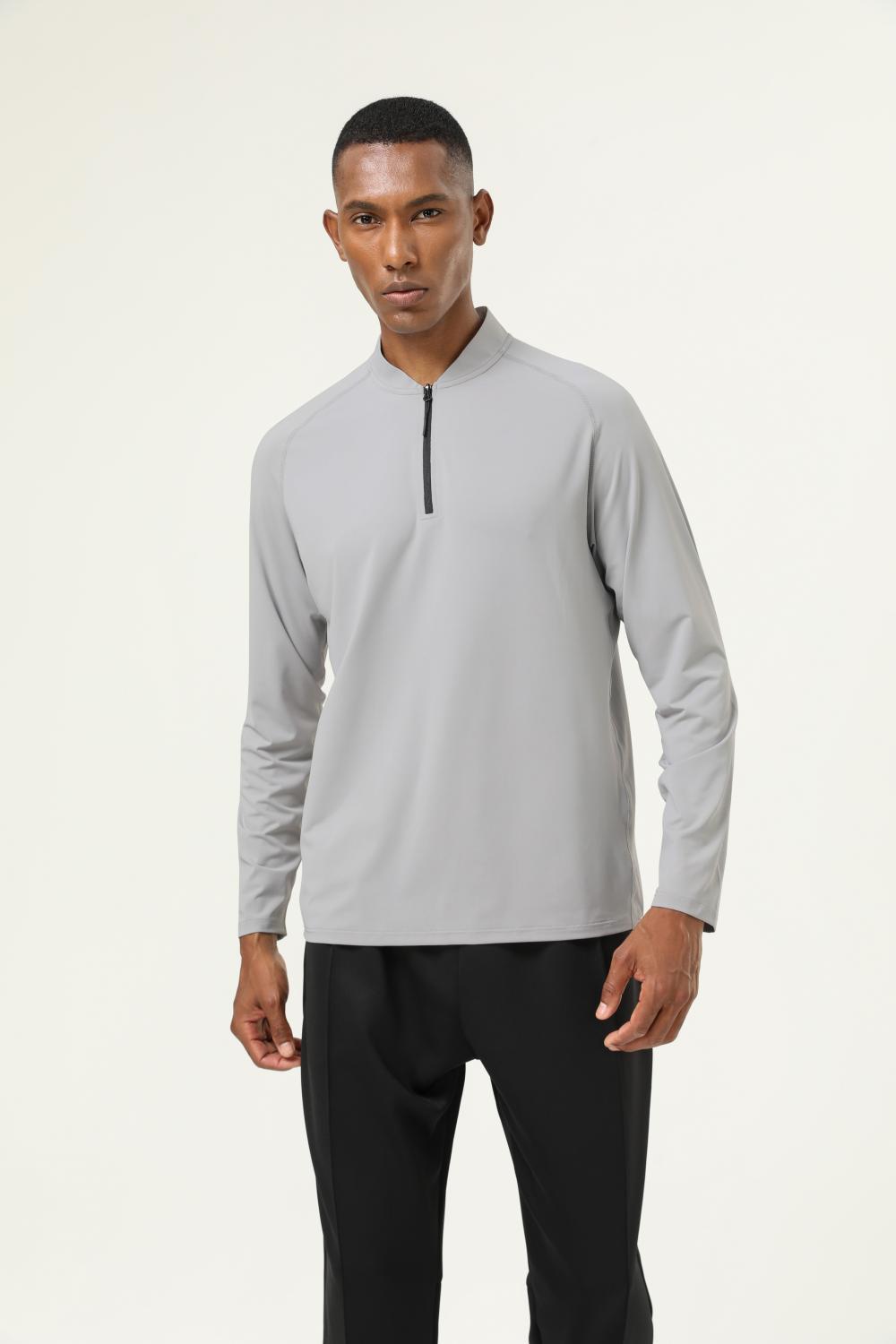 Half-open chest long-sleeved T-shirt 16849