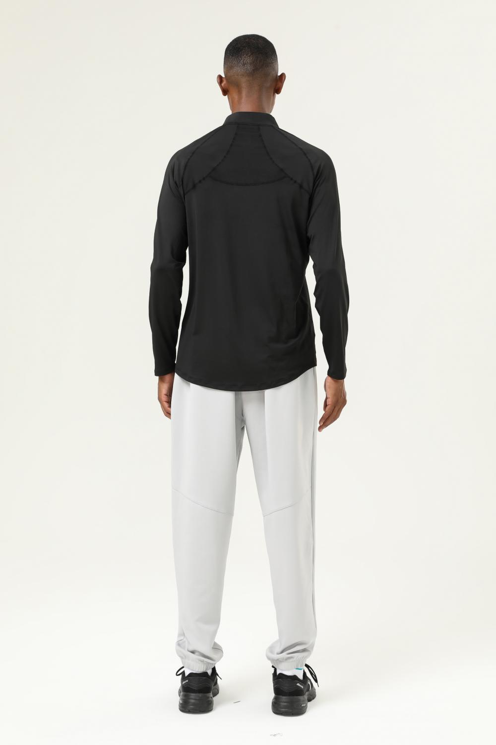 Half-open chest long-sleeved T-shirt 16849