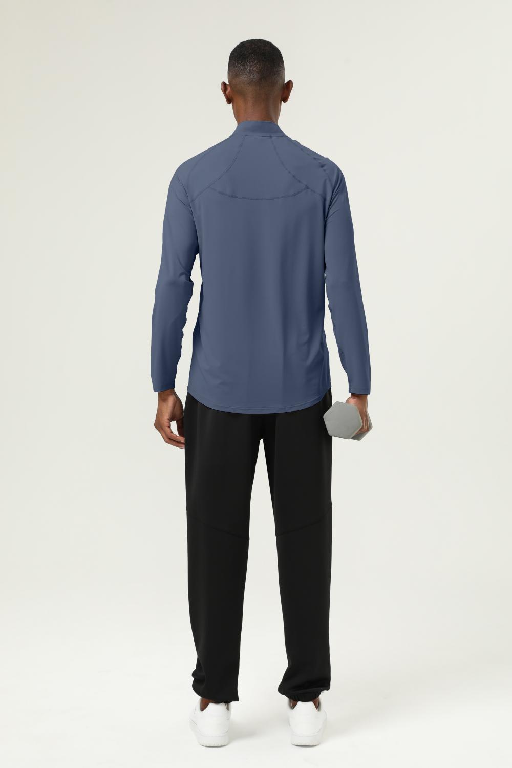 Half-open chest long-sleeved T-shirt 16849