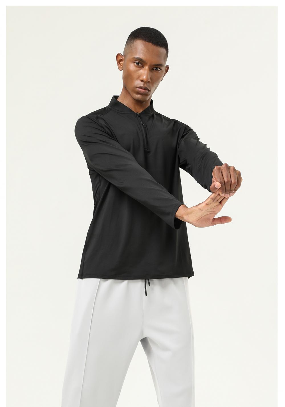 Half-open chest long-sleeved T-shirt 16849