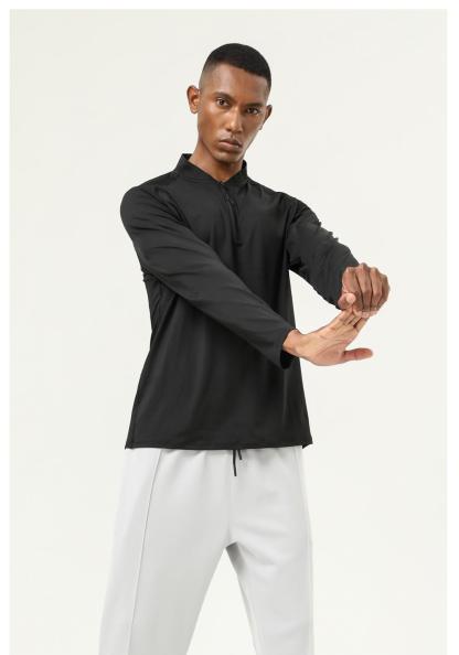 Half-open chest long-sleeved T-shirt 16849