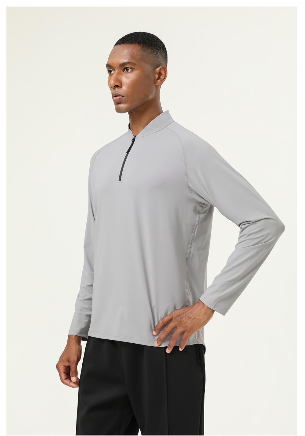 Half-open chest long-sleeved T-shirt 16849