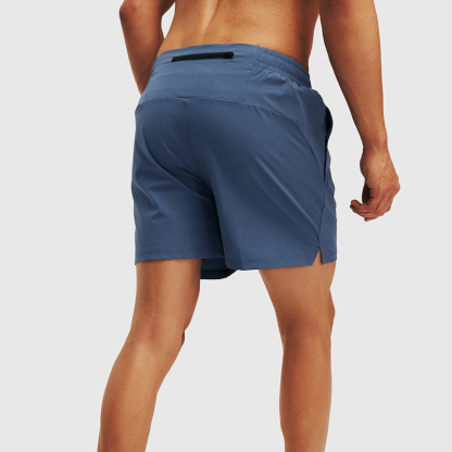 Men's Quick-Dry Running Shorts Summer Breathable Ice Silk Bare Feel Fitness Back Waist Zipper Pocket Sports Shorts