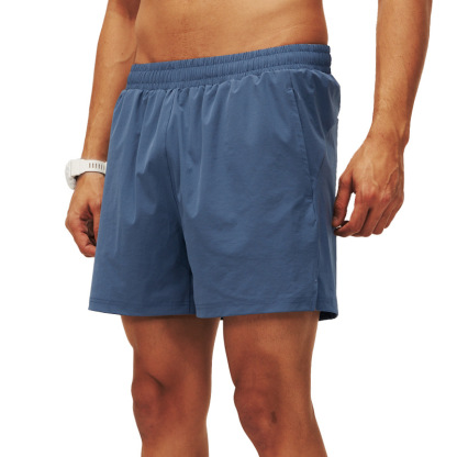 Men's Quick-Dry Running Shorts Summer Breathable Ice Silk Bare Feel Fitness Back Waist Zipper Pocket Sports Shorts