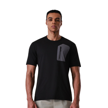 New Bird House sports outdoor quick-dry short-sleeve men's anti-UV quick-dry T-shirt with zipper pocket short top for men