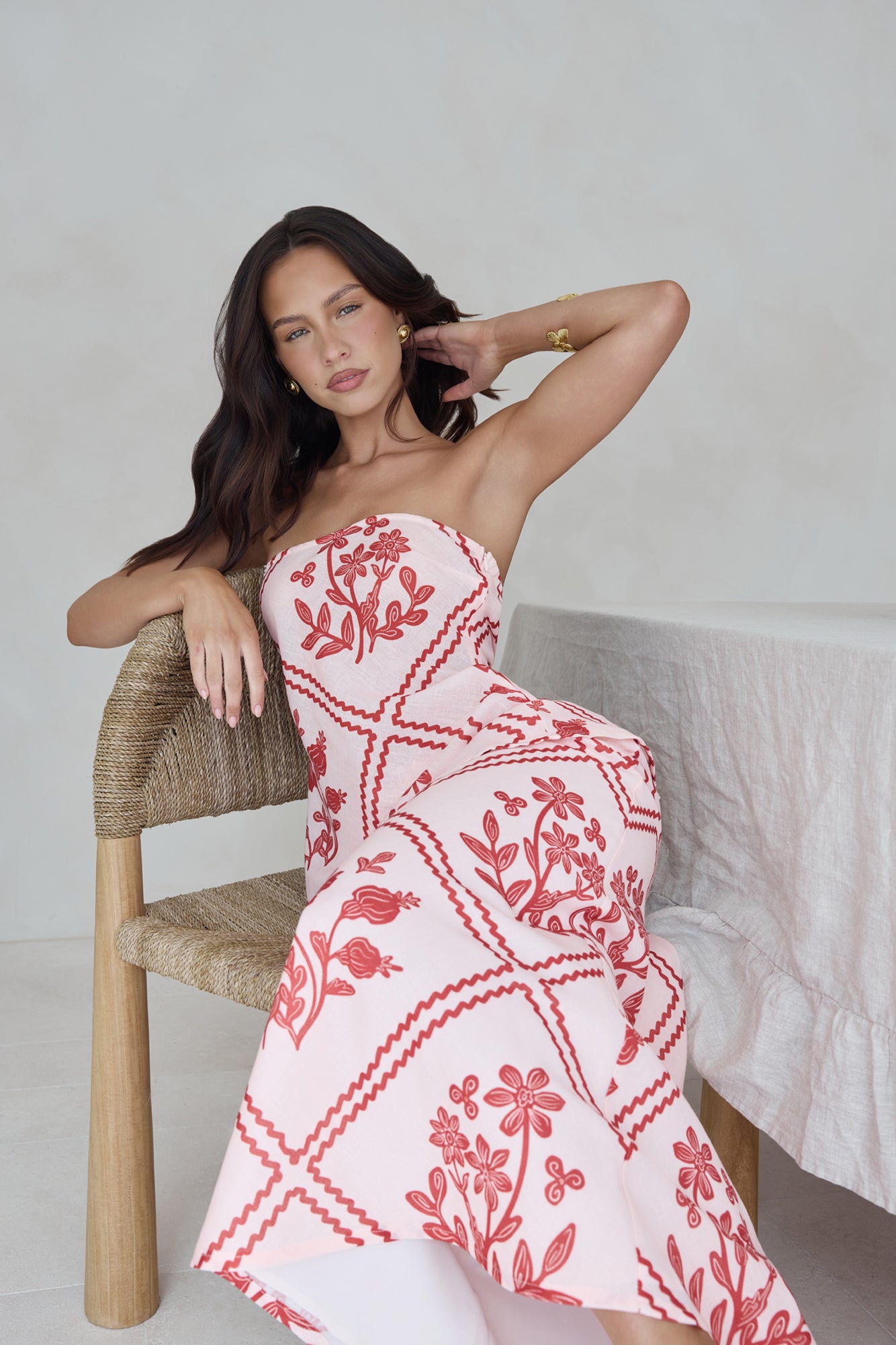 Minimale Longline Strapless Top Red-Roy Dress