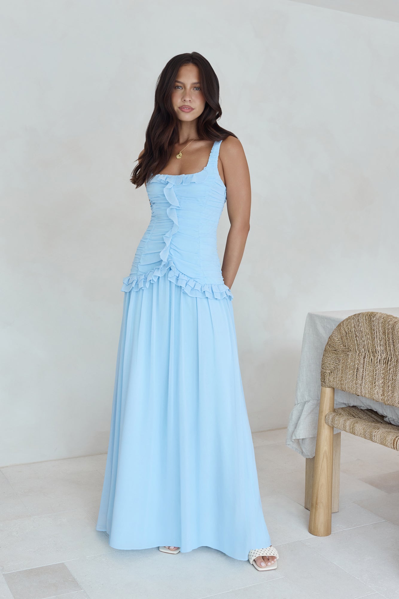 Shoreline Luxe Maxi Dress Blue-Roy Dress