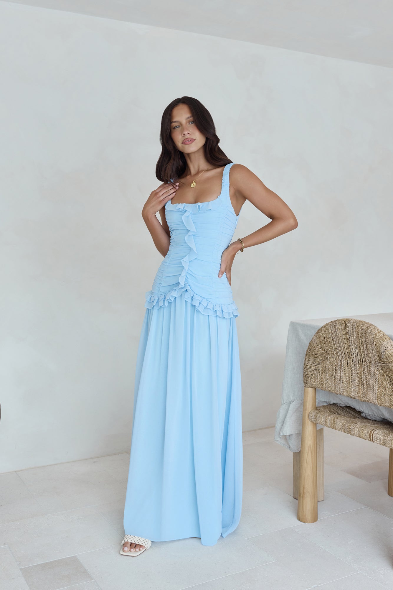 Shoreline Luxe Maxi Dress Blue-Roy Dress