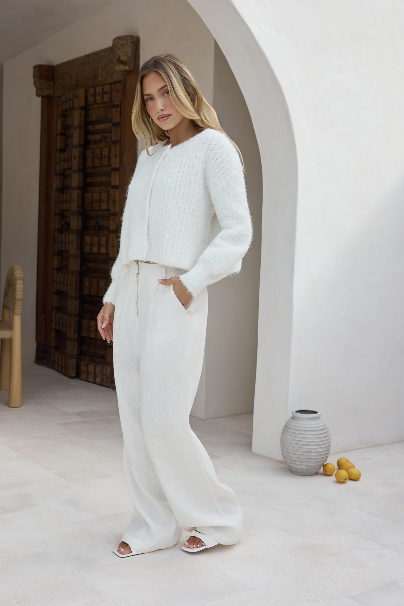 Ice Queen Knit Cardigan White-Roy Dress