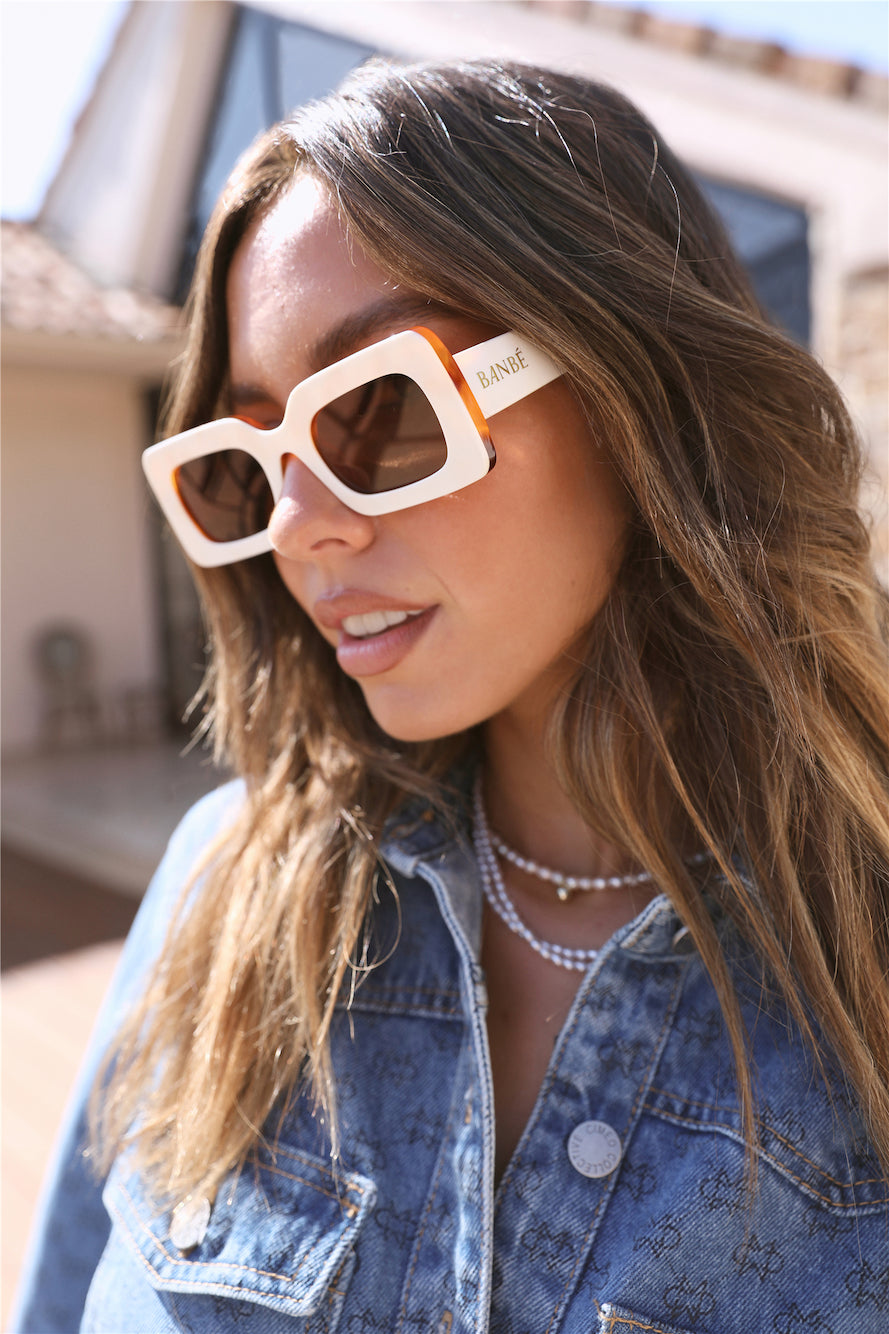 BANBÉ The Jones Sunglasses Ivory Maple Tort Cocoa-Roy Dress