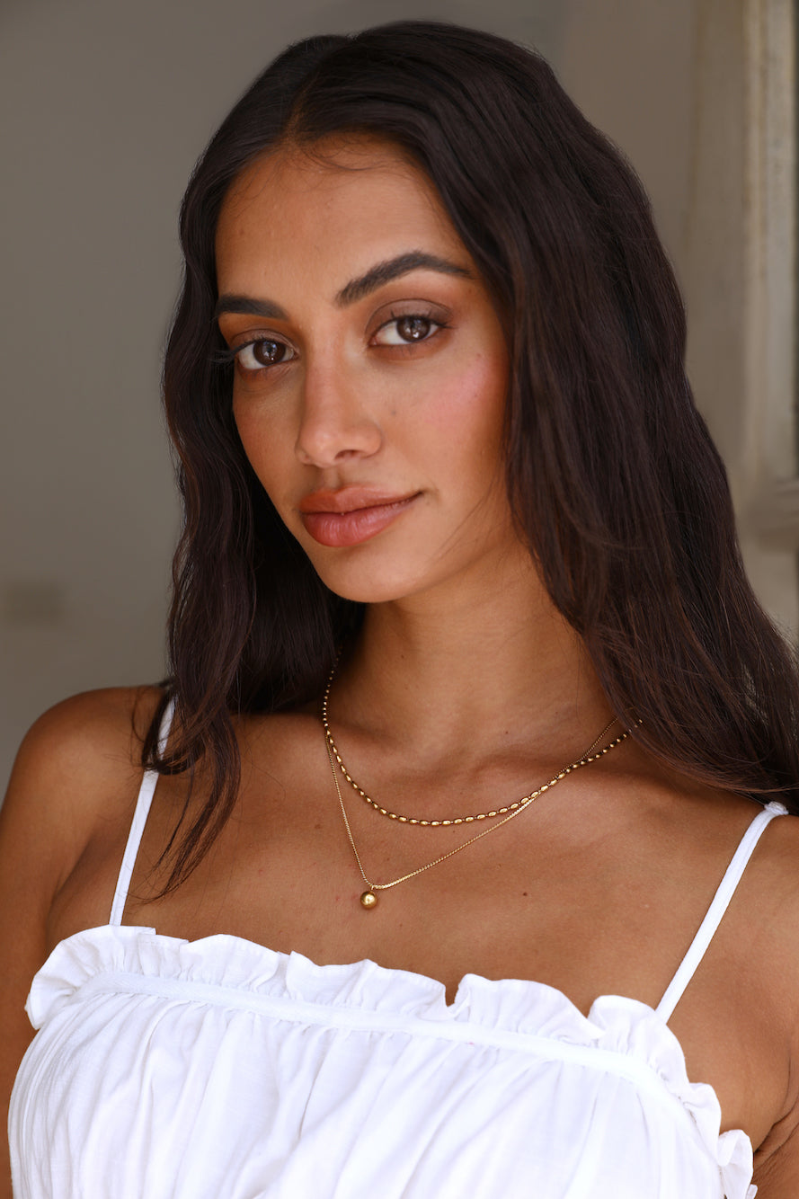 18k Gold Plated In Your Orbit Necklace-Roy Dress