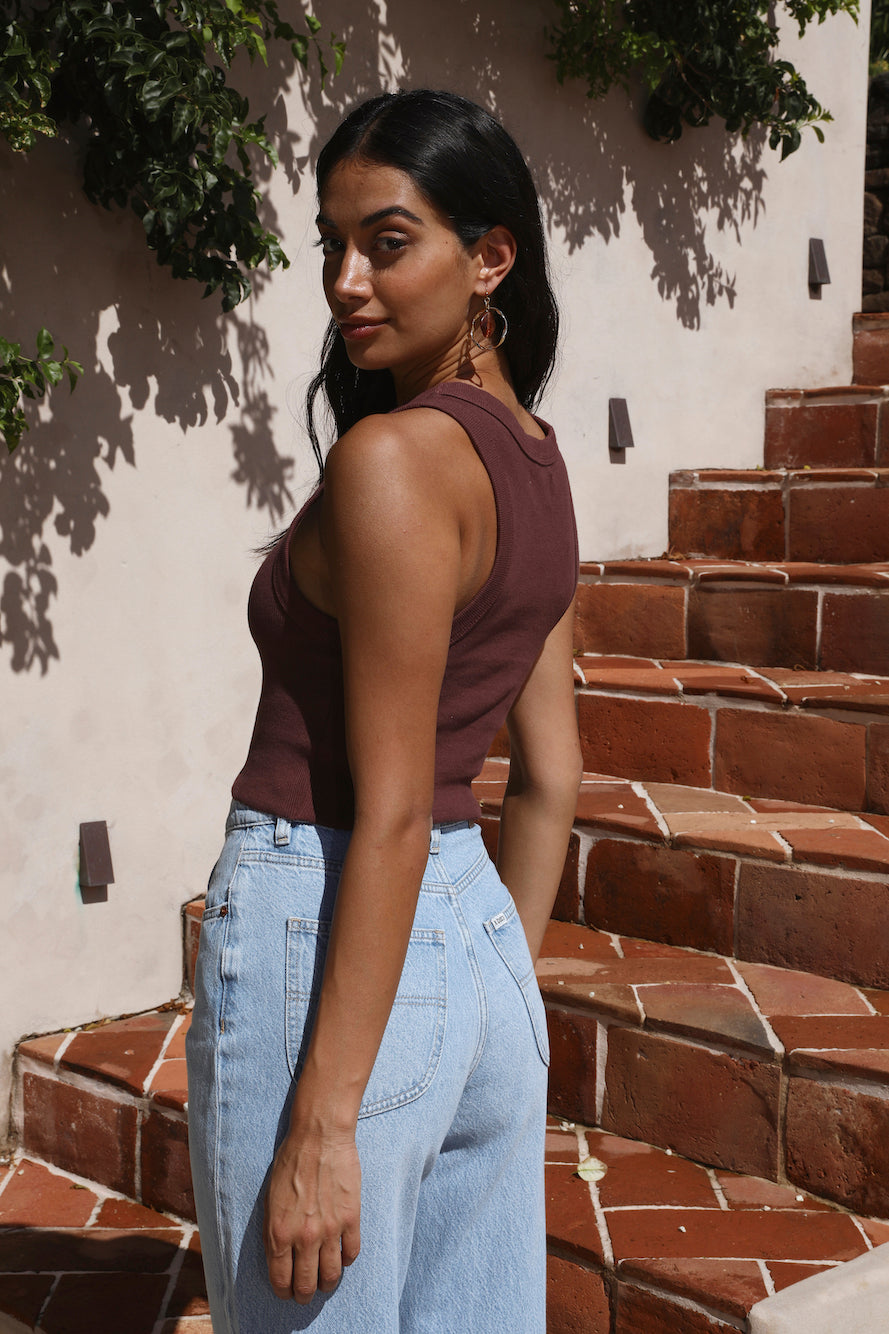 ABRAND A Heather Singlet Coffee-Roy Dress