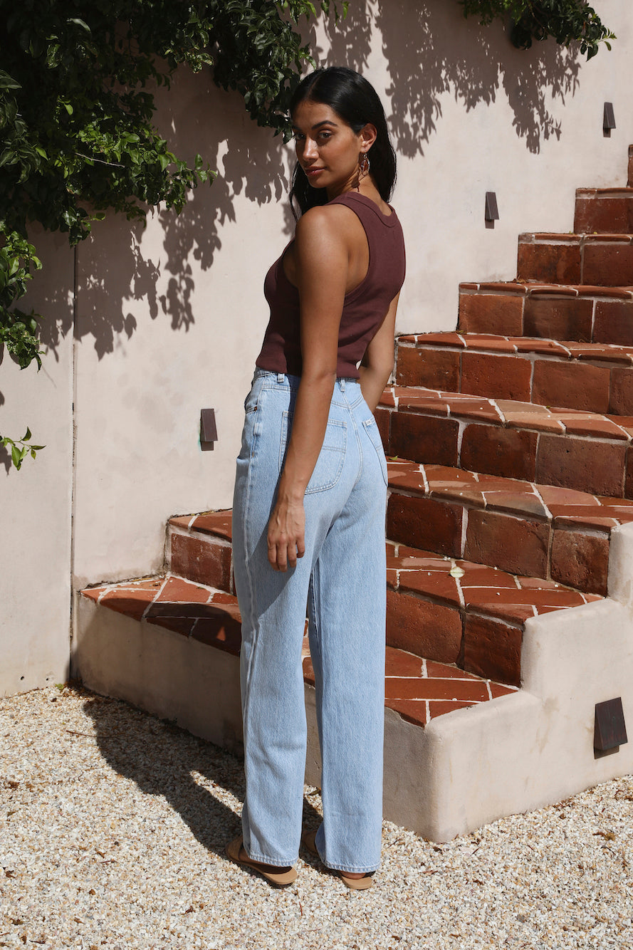 ABRAND A Heather Singlet Coffee-Roy Dress