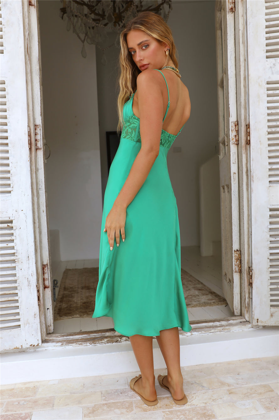 In This Lifetime Midi Dress Green-Roy Dress