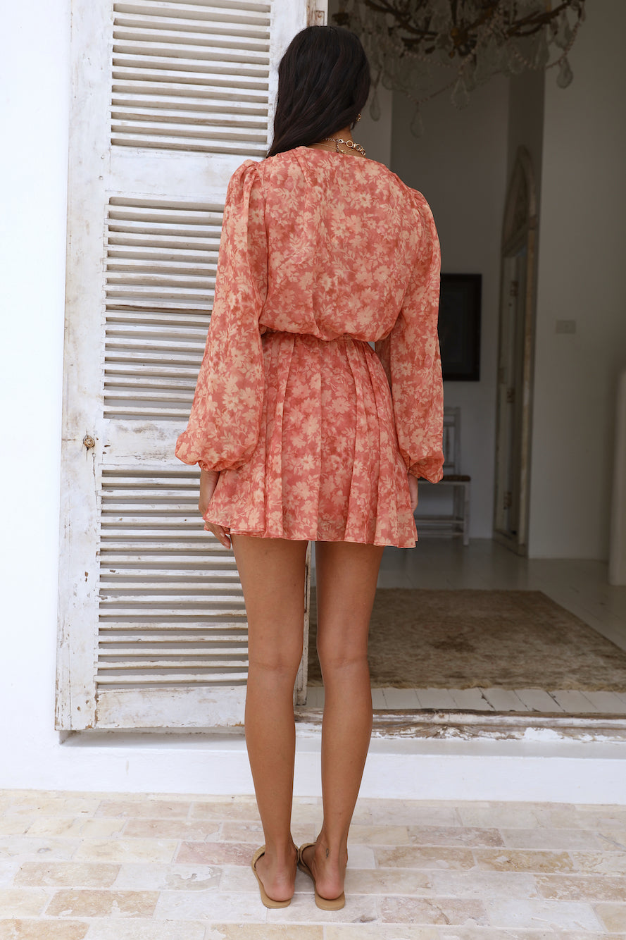 FINDERS KEEPERS Peppa Long Sleeve Dress Peach Harvest-Roy Dress