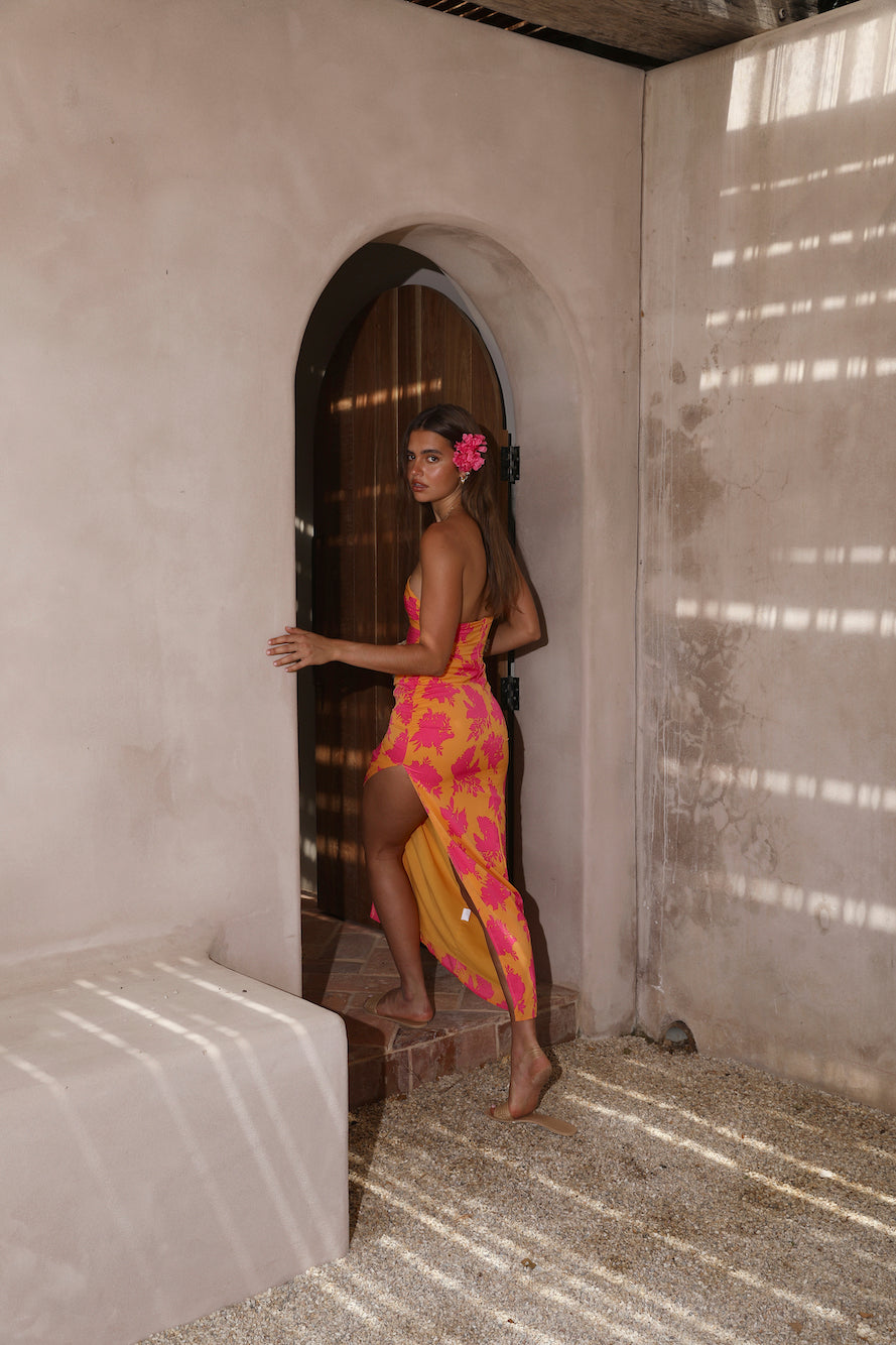 True Glow Maxi Dress Orange-Roy Dress