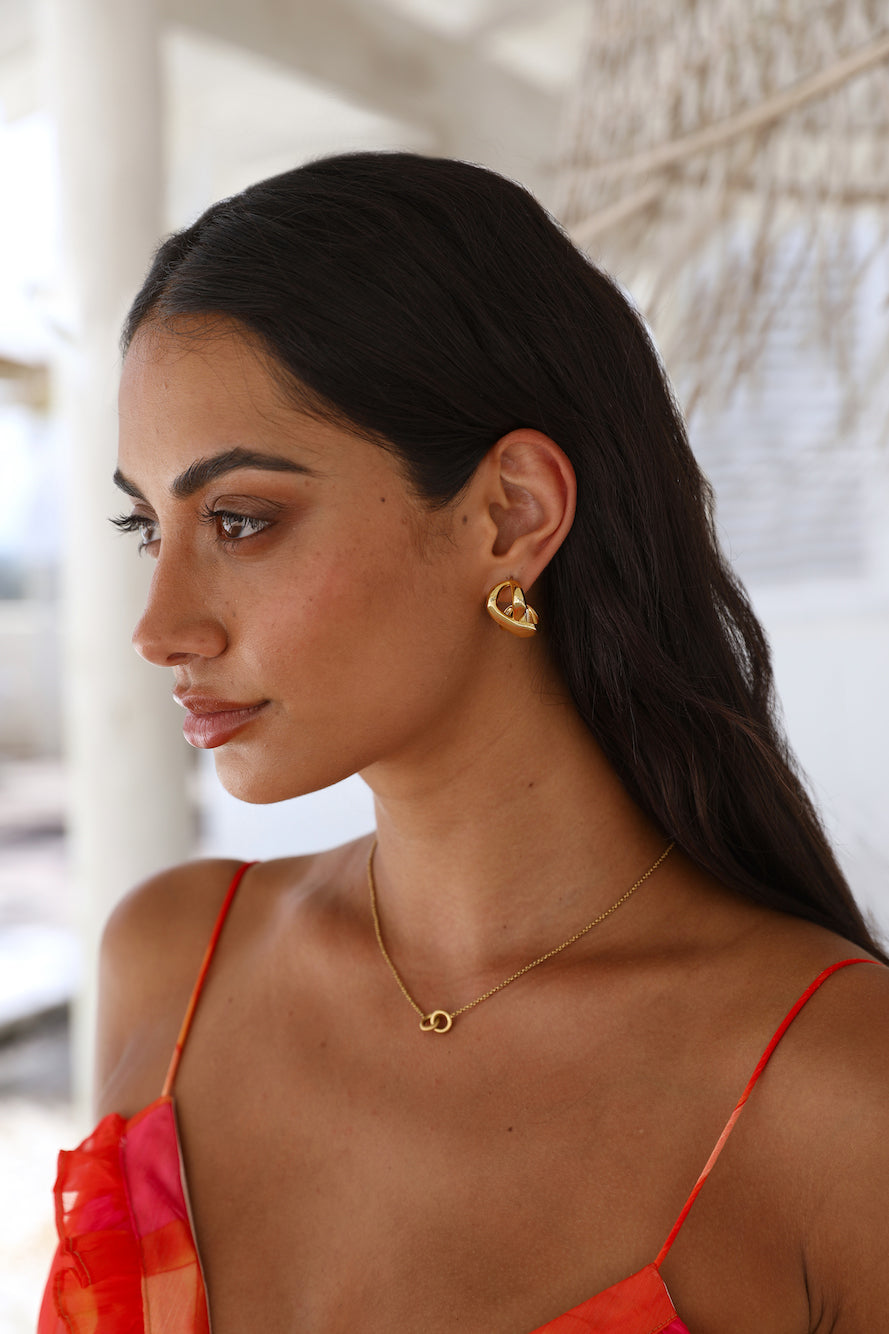 18k gold plated Caught In Destiny Necklace-Roy Dress