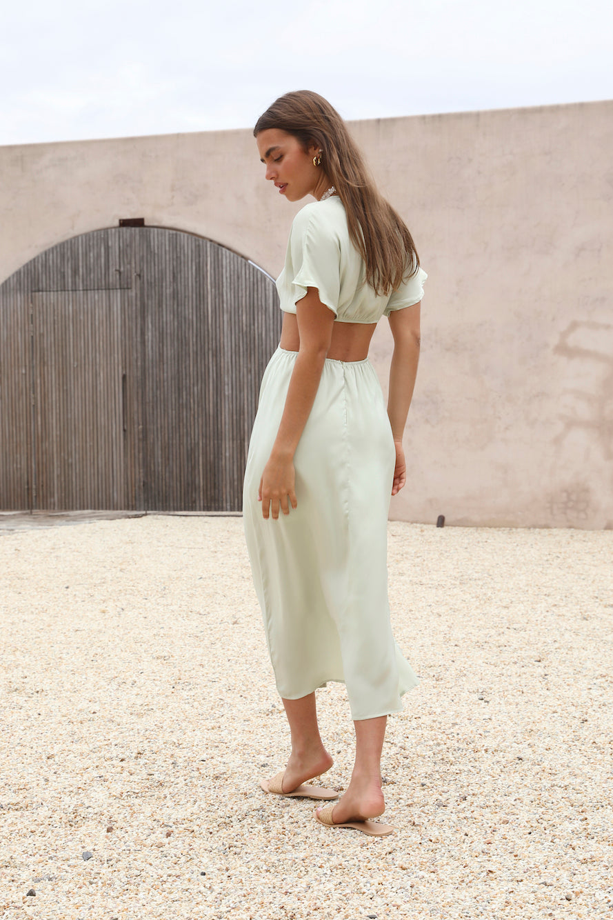 Wonderstruck Thoughts Maxi Dress Green-Roy Dress