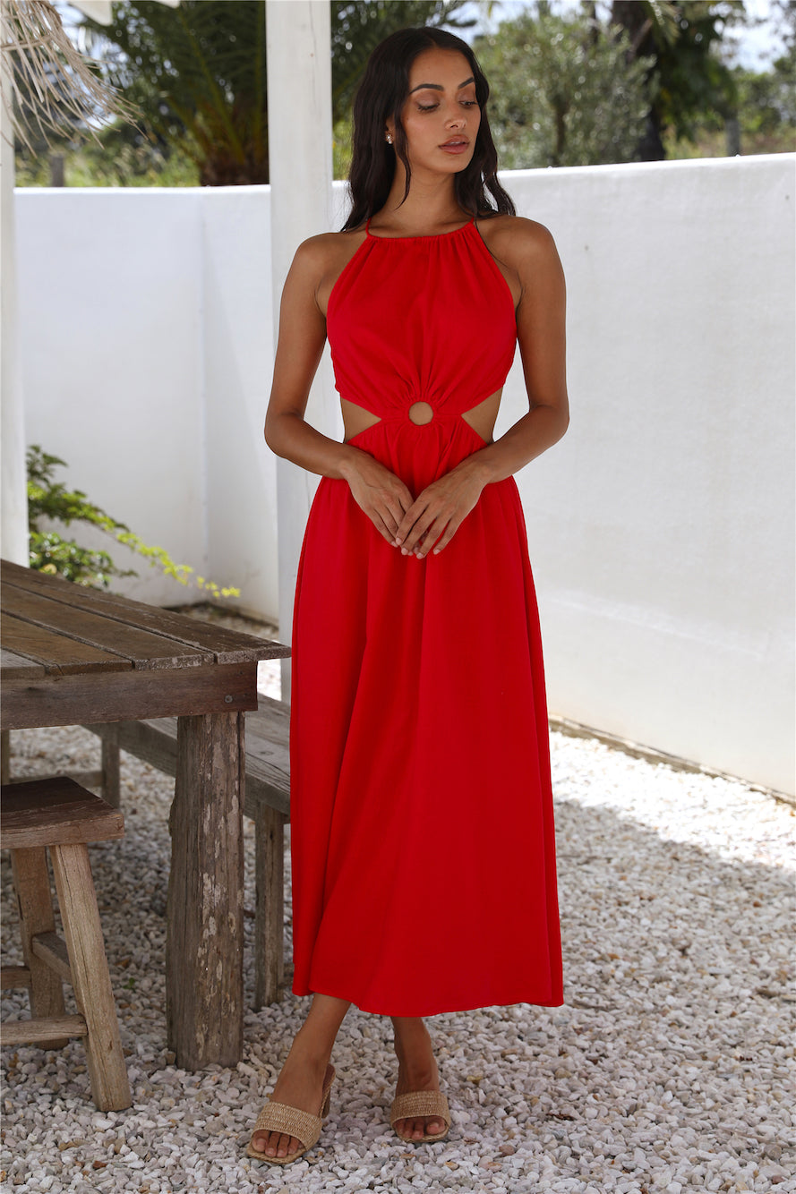 Aulma Maxi Dress Red-Roy Dress